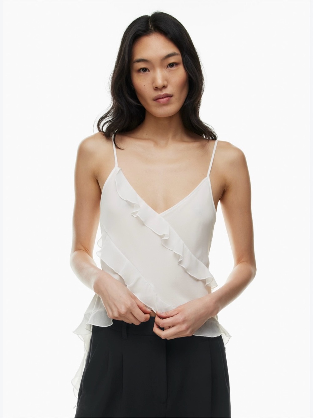 Wilfred White Ruffle Wrap Camisole